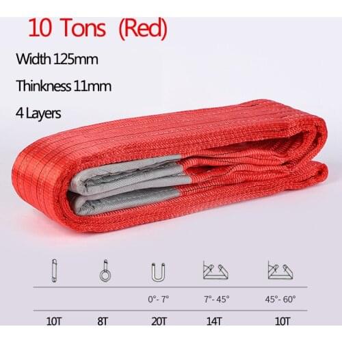 Bearing Heavy Weight 8T Or 10T Flexible Industrial Crane Lifting Flat Belt Trailer Rope Polyester Wear Resistant Hoisting Sling