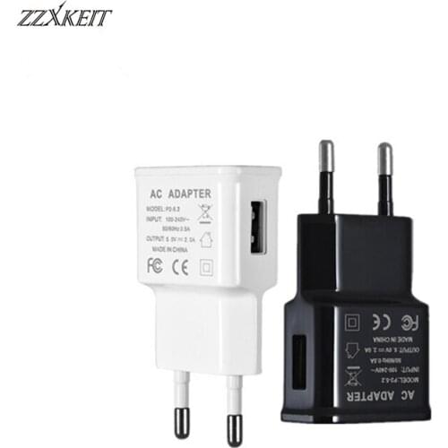 1PC 2.1A 5V USB Adapter Charger Abroad Travel Mobile Phone Charger Adapter EU/US Plug ABS for Samsung 7100 Mobile Phone Charger