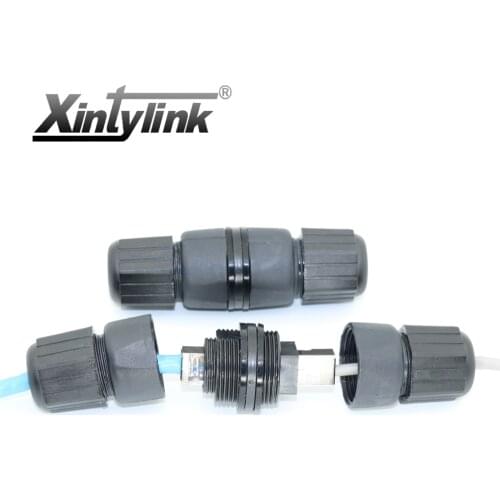 Xintylink RJ45 waterproof connector unshielded utp cat6 socket M25 female shielded stp ethernet cable cat5e cat 6 ip67 conector