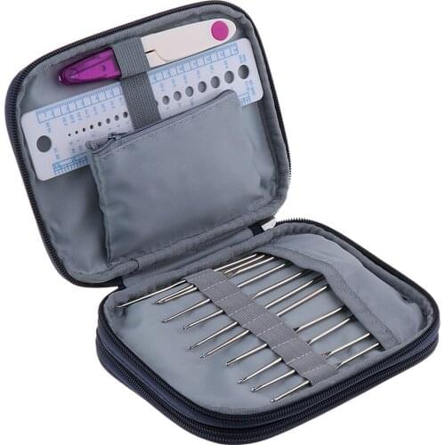 72pcs Crochet Hooks Tool Kits Yarn Sewing Set with Blue Storage Bag for Home