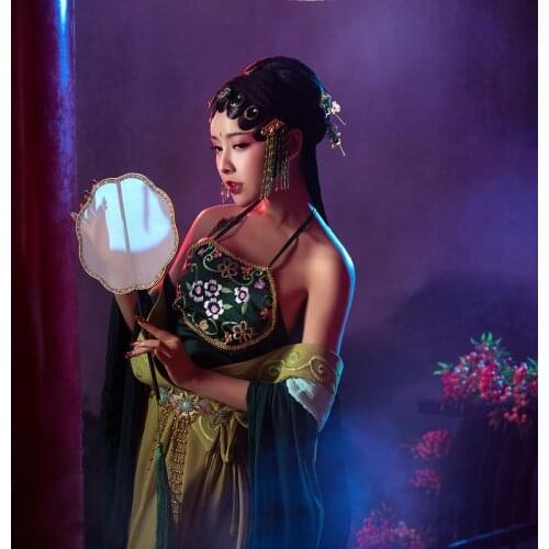 WYJN Jing Meng Chan Ying Chinese Opera Costume Hanfu Female Sexy Thematic Photography Stage Show Cosplay Hanfu Woman