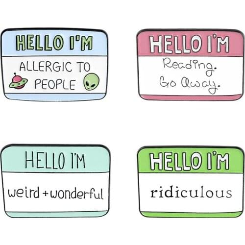 Funny Dialog Enamel Pins Custom Personality Humor Labels Brooches Dialog Badge Denim Shirt Lapel Pin Bag Jewelry Gift