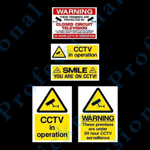 CCTV Sign, Sticker, Window - All Sizes & Materials - Security, Camera, Warning Waterproof Vinyl stickers for car Motos