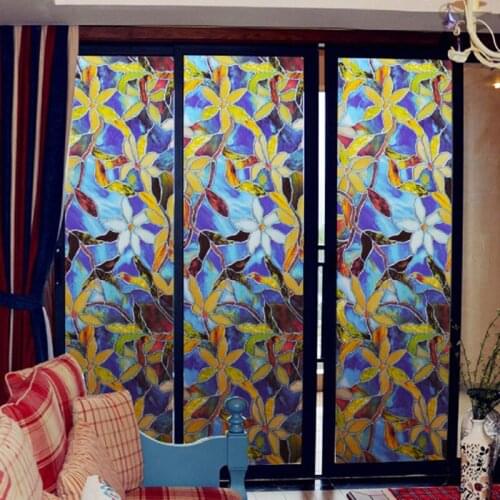 1Pc New Static Cling Frosted Stained Glass Window Film Sticker Privacy Bath Home Decor