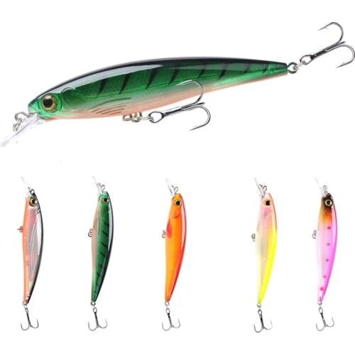 1Pcs Fishing Lures 3D Eyes Floating Laser Minnow Hard Aritificial Wobblers Crank bait Plastic Baits Pesca Isca 11cm 13.5g