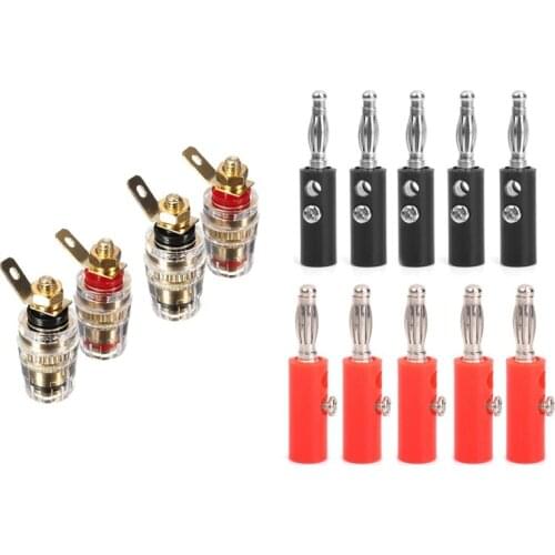 LBER 14 Pcs 4mm Insulated Banana Plugs Connectors Jack