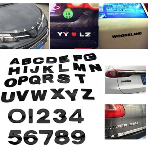2Pcs 25mm Car Auto Chrome Metal DIY 3D ABC Letters Digital Alphabet Emblem Decoration Car Stickers Logo Auto Car Accessories