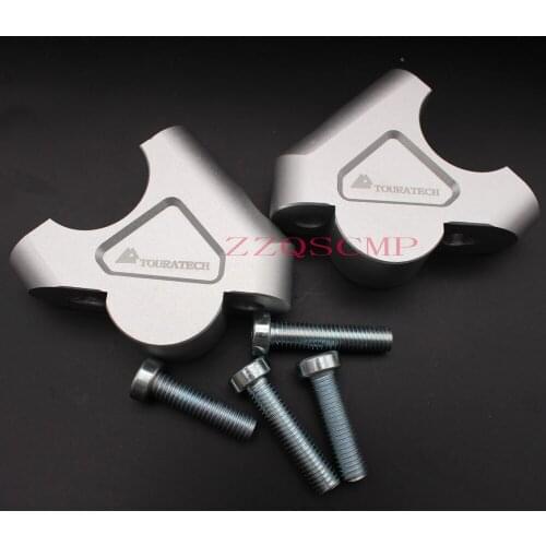 2PCS 32mm CNC Machining Handlebar Risers Bar Clamp Extend Adapter With Bolts for BMW R1200GS LC ADV 2014-2017 Silver