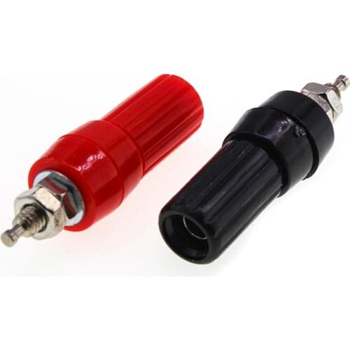 2 pcs/lot 4mm Plum M4 Cold Pressure Connectors Audio Plug Crimp Terminal Amplifier Horn Plastic Solderless DIY