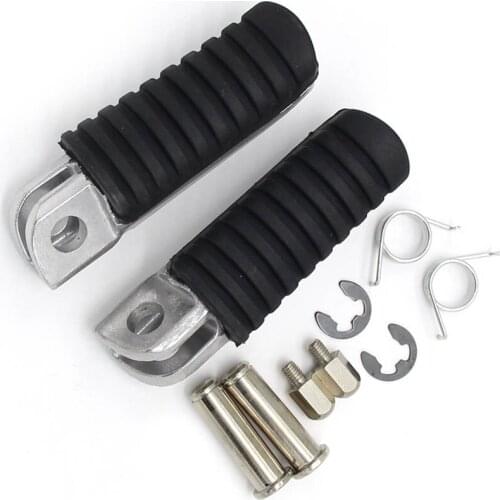 2 pcs Motorcycle Front Footpegs Footrests Fits For Kawasaki ZR250 BALIUS 1991 1992 1993 1994 1995-2007 ZR550 ZEPHYR ZR1100 1100