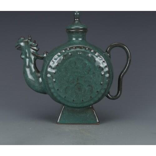 Antique SongDynasty porcelain pot,Green glaze carving bottle,with mark,home Decoration, collection & adornment, Free shipping