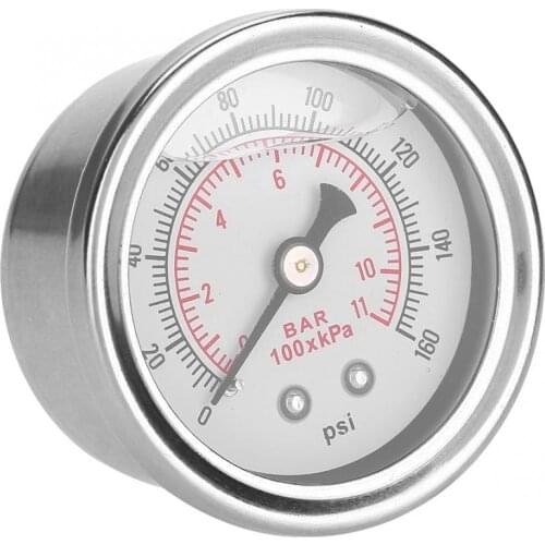 0-160 PSI/bar Car Fuel Pressure Regulator Gauge Liquid Fill Fuel/Oil Meter Pressure Liquid Filled Gauge