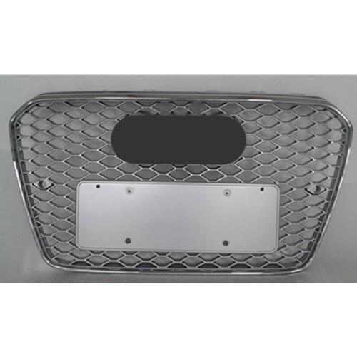 For RS5 Style Front Sport Hex Mesh Honeycomb Hood Grill Silver for Audi A5/S5 B8.5 2012 2013 2014 2015 2016
