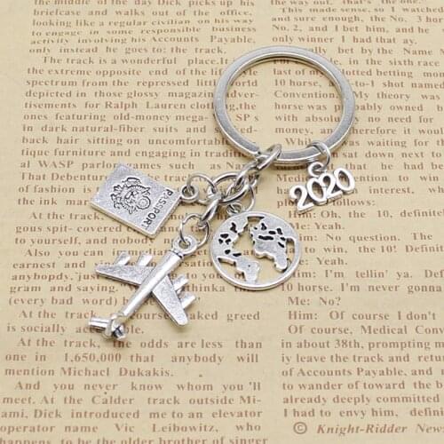 Glamour travel aircraft keychain, 2020 wherever travel pendant keychain, friendship best friend, jewelry, Diy handmade
