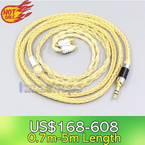 LN006489 3.5mm 2.5mm 4.4mm 8 Cores 99.99% Pure Silver + Gold Plated Earphone Cable For Sony IER-M7 IER-M9 IER-Z1R