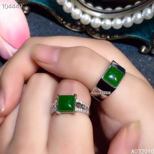 KJJEAXCMY fine jewelry 925 sterling silver inlaid natural Jasper Lovers popular new women men Couple ring Support test