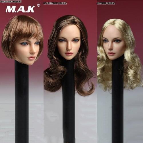 1/6 European Beauty Beauty Female Figure Head Sculpt SDH005 Cool Lady Head Carving Model Golden/Brown Hair Collections