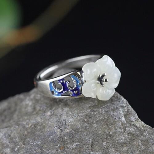 L&P Wholesale High Quality Classic Crystal Flower Sterling Silver Ring Jewelry Wedding Ring