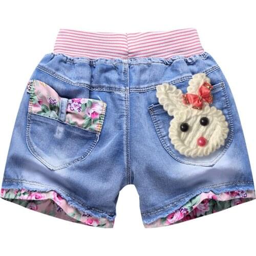 Summer Fashion Girls Soft Denim Pocket Short Jeans Pants Baby Casual Trousers Kids Childrens Clothing For 2-12