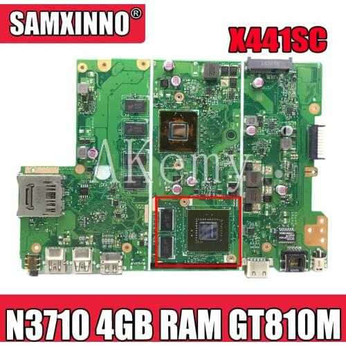 X441SC mainboard For Asus X441SC X441SA X441S laptop motherboard N3710 4GB RAM GT810M tested 100% work original