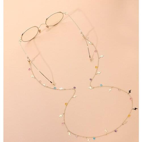 Fashion Colorful Crystal Glasses Chain Mask Lanyards For Women Retro Metal Sunglasses Chains Reading Eyewear Holder New Trend