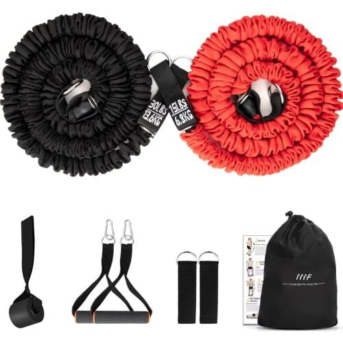 Exercise Resistance Bands Set With Protective Nylon Sleeve Training Resistance Tubes for Home Gym Workout Chest Back Thigh Glute