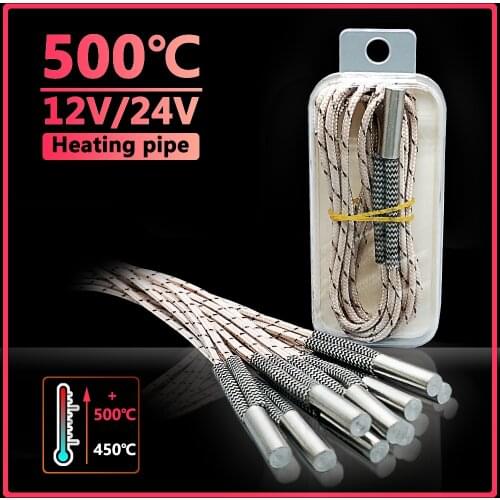 3D Printer Heating Tube Parts 12V/24V 70W High Temperature 6*20mm MK8 V6 Hotend CR-10 Heater Cartridge Heater 100cm Heating Pipe