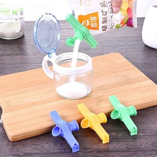 New Seal Pour Food Storage Bag Clip Snack Sealing Clip Keeping Fresh Sealer Clamp Plastic Helper Food Saver Travel Kitchen Tools