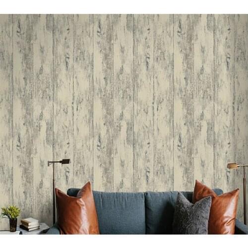 Beibehang Vintage Imitation Wood Stripe Wallpaper Bar Restaurant Tea House Living Room Bedroom Television Background Wallpaper