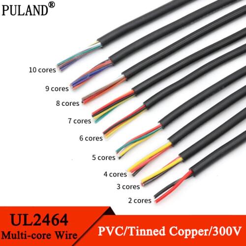 28AWG UL2464 Signal Wire 2 3 4 5 6 8 10 Core PVC Insulated Sheath Power Control Line Amplifier Audio Lamp Electric Copper Cable