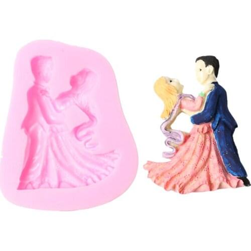 Valentines Day Love Bride Groom Couple Silicone Fondant Mold For Wedding Cake Decorating Cake Topper Chocolate Mold for Baking