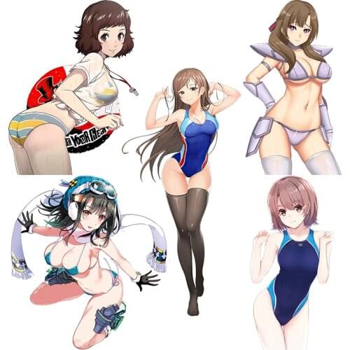 Three Ratels CDM367 Cute Underwear girl Anime Car Sticker Fuel Tank Cap&Rearview Mirror Waterproof Decal fridge label