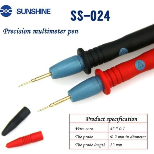 SUNSHINE SS-024 High Precision Super-pointed Safety Grade 1000V 20A Multimeter Pen Universal Digital Multimeter Probe Needle Tip