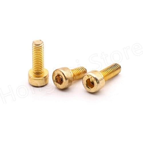 Grade 12.9 Cap Head Socket Screws M2 M2.5 M3 M4 M5 Titanium Plating Gold Allen Key Bolts Screw Length 4-30mm