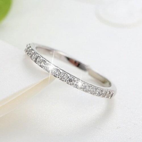 New Arrivals Silver Color Crystal Circle Rings for Women Adjustable Size Finger Open Rings Fashion Jewelry