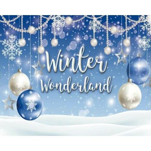 Winter Wonderland Snowflake Ball Birthday Party Backdrop Baby Shower Room Decor Photo Booth Studio Prop