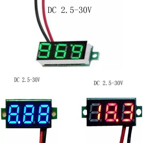 0.28 "DC 0-100V LED Digital Voltmeter Voltmeter Auto Motorcycle Voltage Tester Detector DC 0-100 Capacity Monitor Multicolor Diy