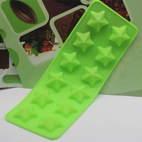 12 cavity Pentagram shape Silicone mold handmade Chocolate Fondant cake mould Baking mold DIY tools