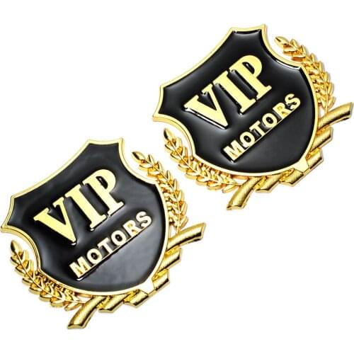 2pcs/Lot 3d Metal Car Stickers Logo VIP MOTORS Metal Car Chrome Emblem Badge Decal Car Decor DIY Sticker Car Decoration Styling