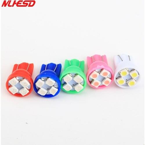 50Pcs Wholesale 6V 12V T10 4LED 4SMD W5W 194 168 4 LED Smd 3528 1210 Auto Car Wedge Lamp Bulbs Side Indicator Light