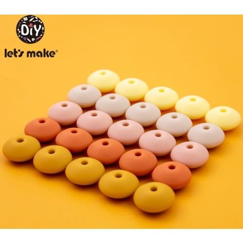 Lets Make 500pcs 15mm Silicone Abacus Beads Food Grade Silicone Beads Free BPA Baby Teether DIY Nipple Chain Accessories