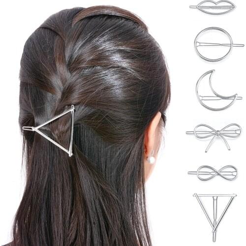 6Pcs/set Mix Hairpins Hollow Women Triangle Clamp Ornaments Jewelry Accessories Headwear Hair Clip For Jewelry Members