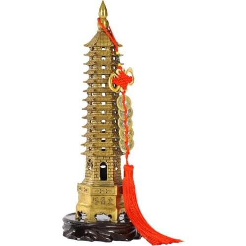 Pure Copper Wenchang Tower Decoration 9 9 Layers 13 10 Layers Student Aid Study Desktop Decorative Crafts
