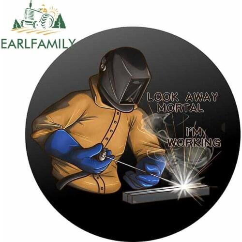 EARLFAMILY 13cm x 12.7cm For Welder Occlusion Scratch Car Stickers Windows Decal Personality Creative Sticker Decoration