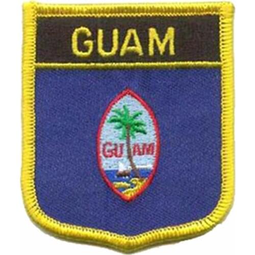 Guam Flag Patch Made by Twill with Merrow Border and Iron On Backing Make Items As Client Request MOQ50pcs Free Shipping