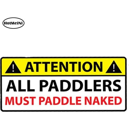 HotMeiNi 13cm X 5.7cm Paddlers Board YOLO NAKED Warning Car Sticker Decal Stand Up Waterproof Car Styling Accessories Graphic
