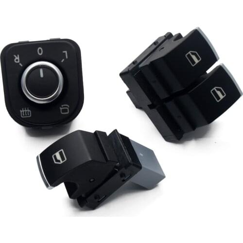Chrome Window Switch Mirror Button for VW Passat B6 Eos Golf 5 6 Plus GTI mk5 mk6 Tiguan SCIROCCO 5K3959857 5ND959565A 3pcs /SET