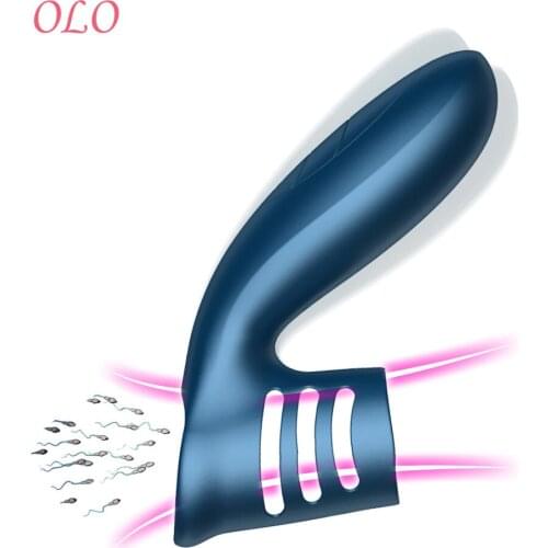 OLO Cock Cage Dick Enlargement Ring Ring Vibrator Clitoris Stimulate Adult Strap-on Sleeve Sex male Rings Sex Toys for Man