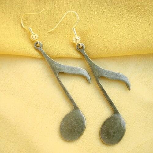 RED SNAKE Great Value!Vintage Retro Style Jewelry Gunmetal exaggerated Note Earrings Cooper Dangle Earring for Women EB0060