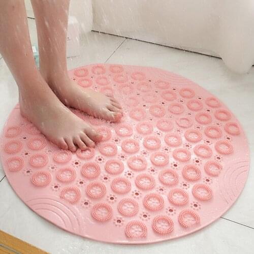 Geetest 55cm Round Bath Massage Cushion Brush for Lazy Wash Feet Clean Dead Skin Bathroom Artifact Back Cushion Shower Foot Mat